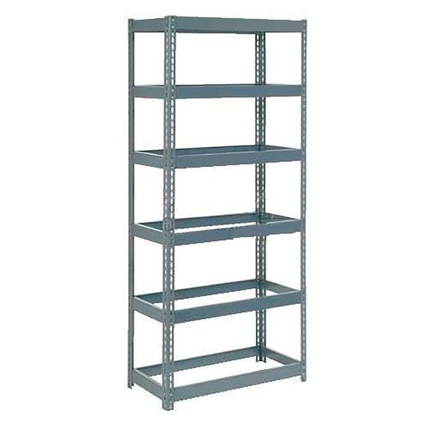 Global Industrial Extra Heavy Duty Shelving 36W x 12D x 96H With 6 Shelves, No Deck, Gray B2297210
